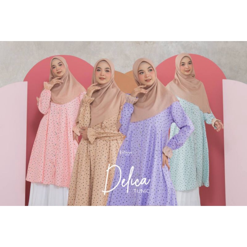 DELICA TUNIK By Kaiyya, Tunic Wanita Premium, Tunik Polkadot