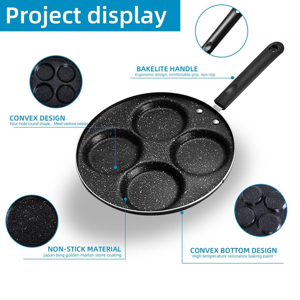 Solighter Pancake Anti Lengket Cookware 4per7gelas Alat Dapur Masak Telur Wajan Ham