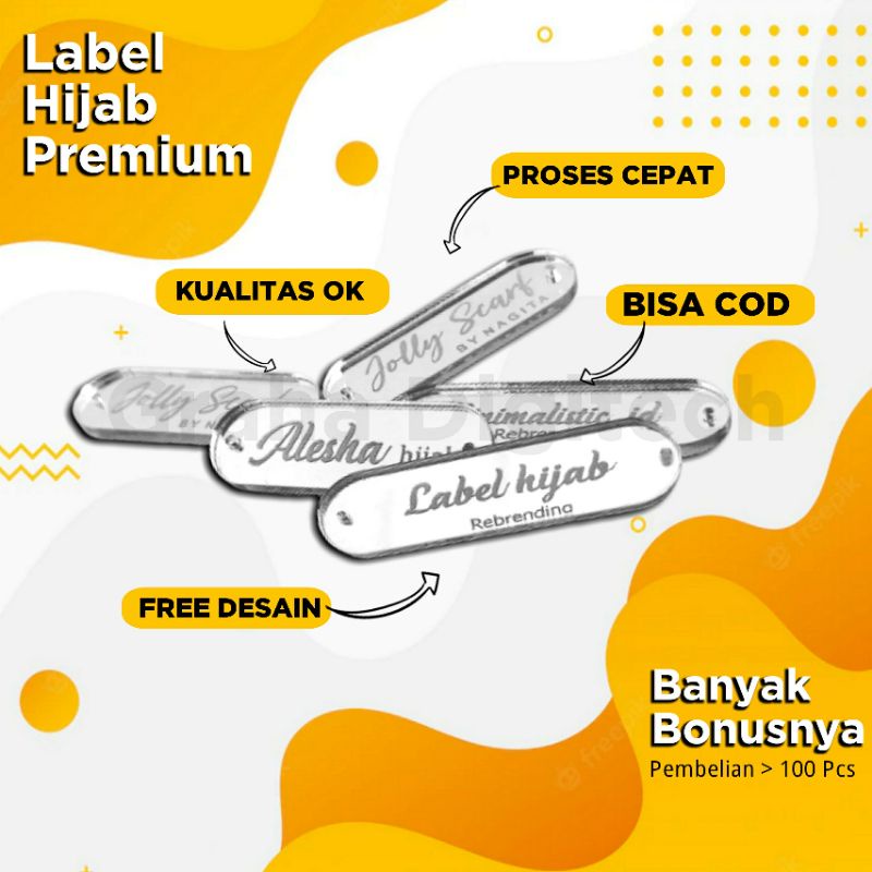 

LABEL HIJAB AKRILIK SILVER | LABEL HIJAB | LABEL LABEL JILBAB