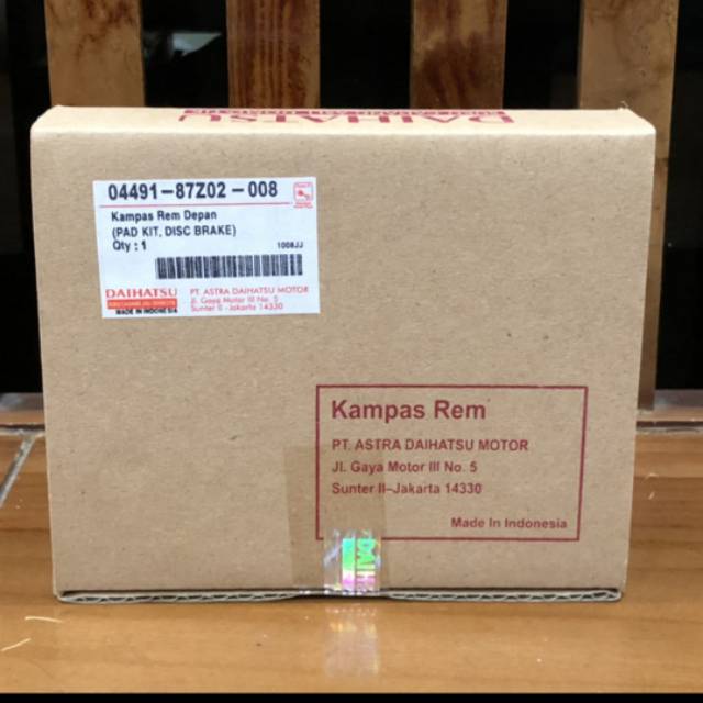 Kampas rem depan avanza ori xenia