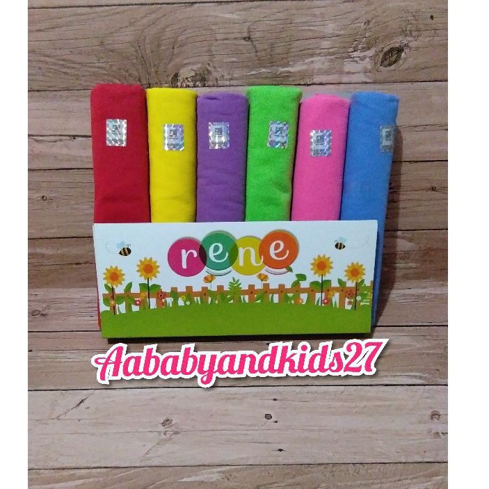 1PC Bedong Pelangi Polos Rene Ukuran 110x90 Cm-Bedong Lembut Rene Rainbow