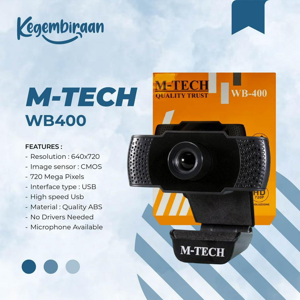 Webcam Mtech WB400 720P with Built in Microphone