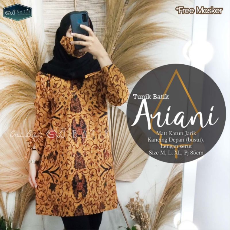 tunik batik busui Free masker