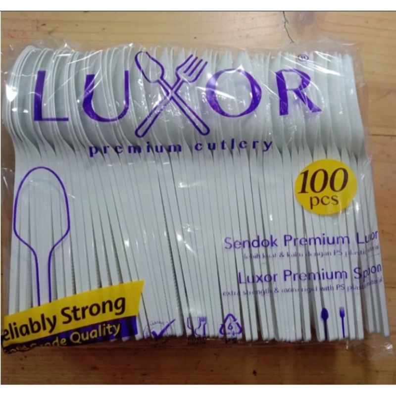 Sendok plastik Luxor isi 100 Putih premium sendok makan besar