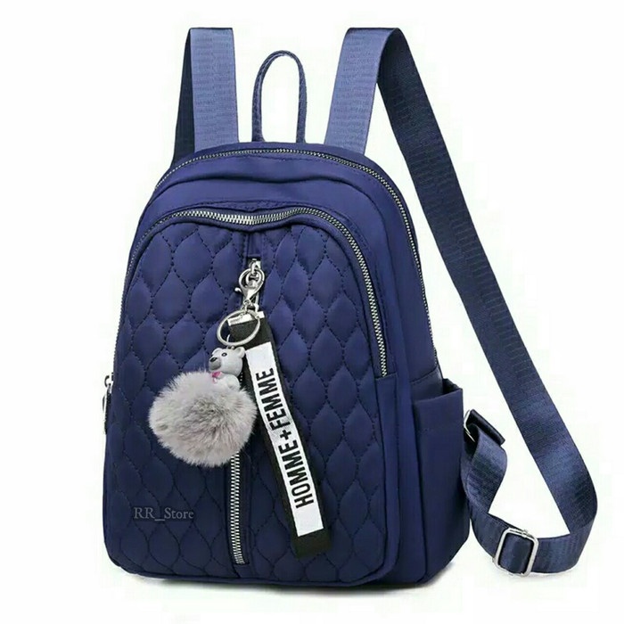 Tas Ransel Wanita Chibao Bordir Backpack Cewek Remaja Tas Kuliah Ungu - Biru, M