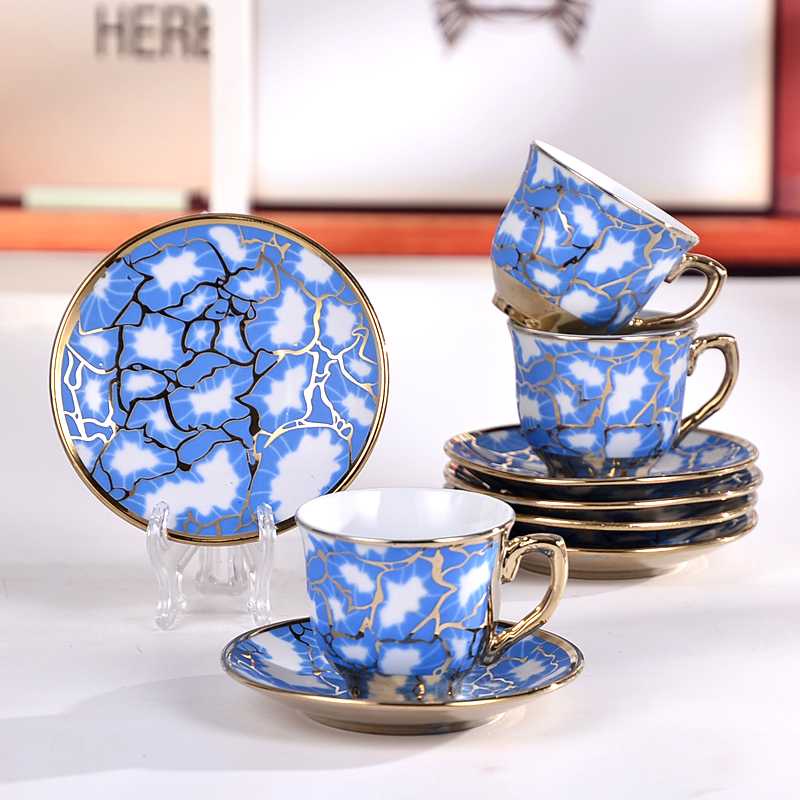 Cangkir Keramik Set 6 in 1 European Style / Gelas Cangkir Mug Keramik Kopi Teh Tea Air 1 Set Unik Couple Lucu Antik Jepang Korea Mini Kecil Murah / Tea Pot Keramik Set Elegant Chinese / Set Cangkir Gelas Teh Kopi Keramik Ungu Motif Cantik European Vicenza