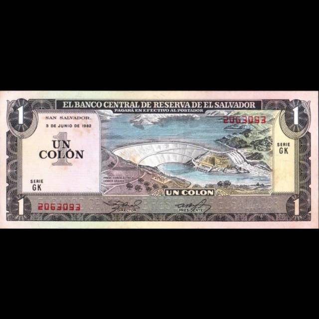 Uang Kuno Luar Atau Asing 1 Colon El Salvador Tahun 1982 Rare