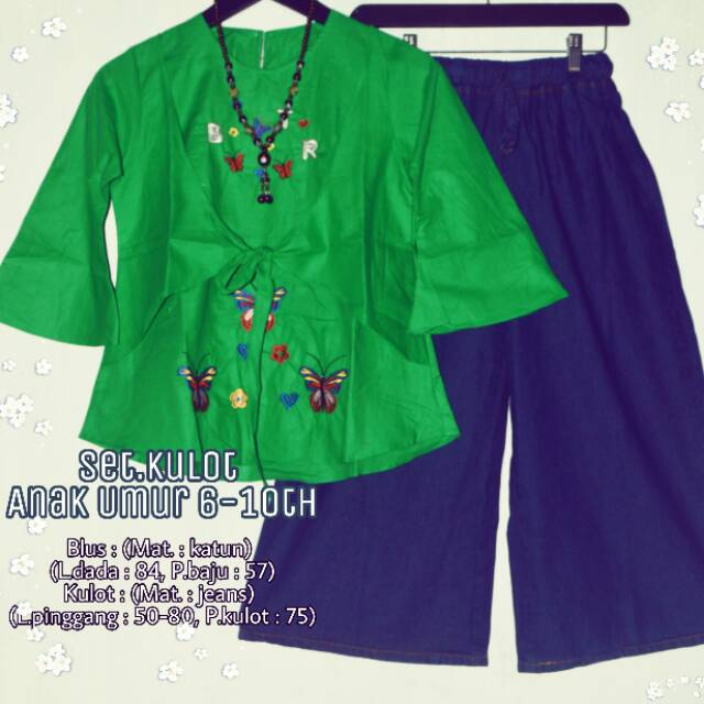 Setelan kulot/rok anak jeans - setelan anak terlaris - set kulot anak - kulot anak