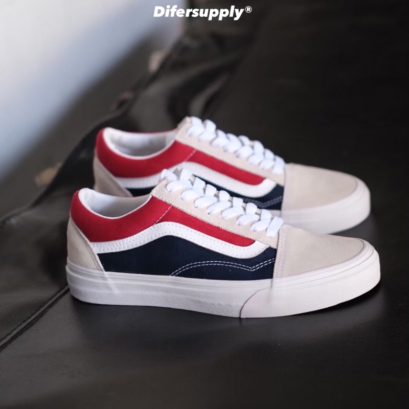 Vans Oldskool Retro Block White Red Blue