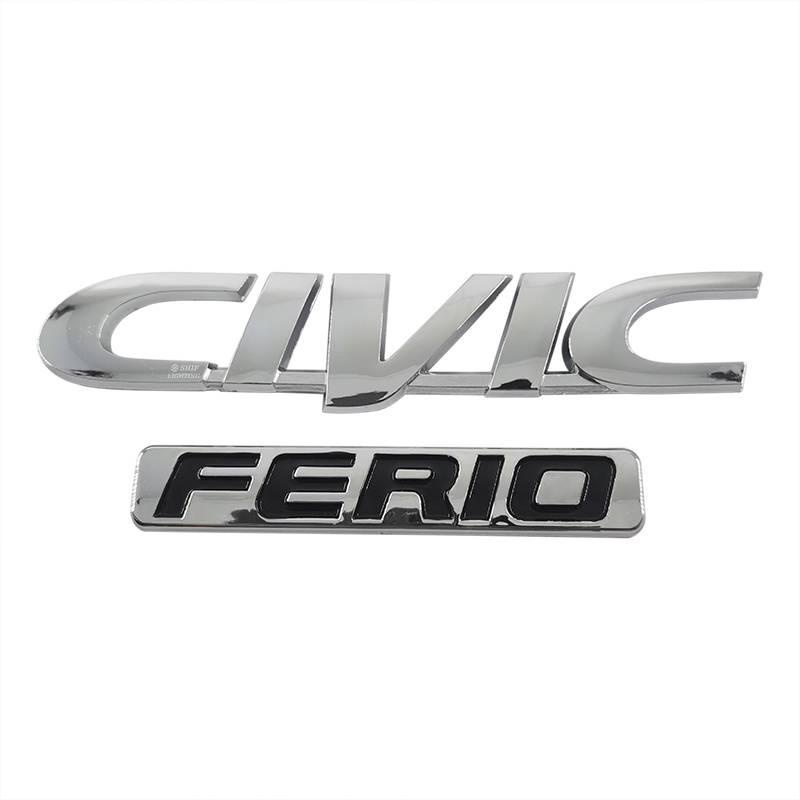 1pc Stiker Emblem Logo Civic Ferio Bahan Abs Untuk Bagasi Belakang Mobil Honda Civic