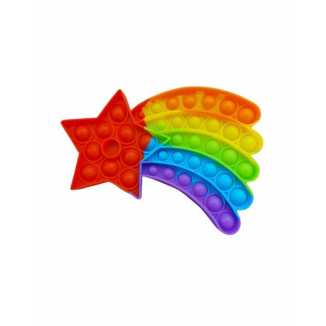 BUBBLE POP IT FIDGET TOY RAINBOW JUMBO /MAINAN EDUKASI ANAK KARAKTER PUSH POP IT-Bintang