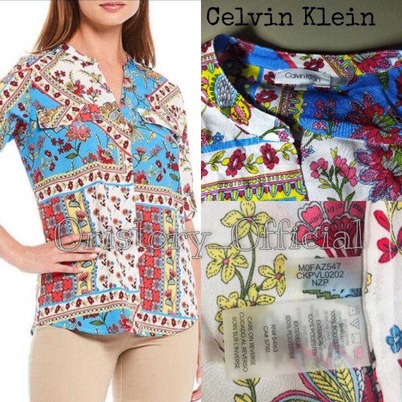 Blouse Motif Bunga C*lvin Klei*