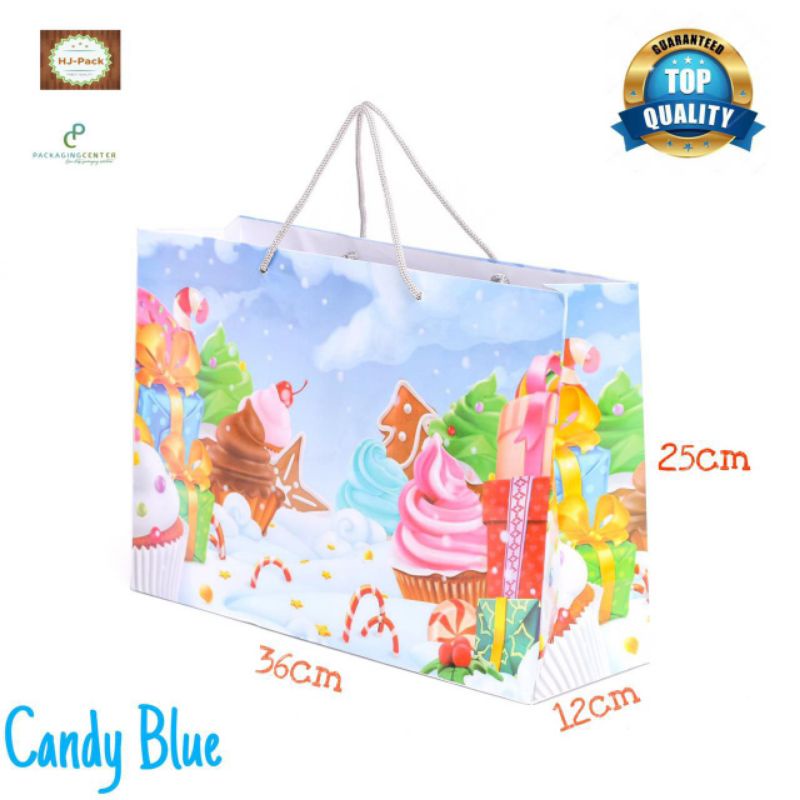 

(MEWAH)Paperbag CANDY BLUE goodiebag/tas kertas ulang tahun anak /party/giftbag