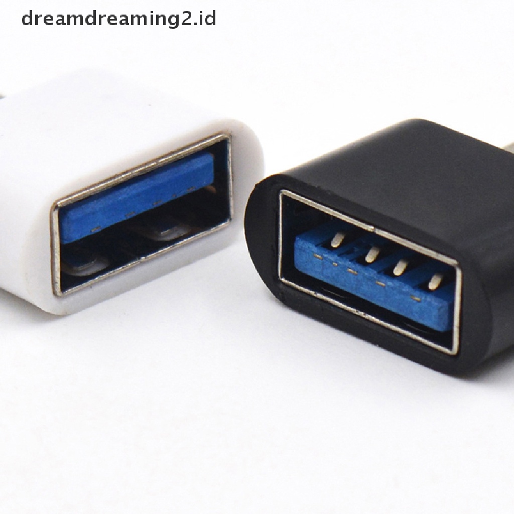 (LIKE) 2pcs Adapter Konverter Data OTG USB Tipe C Male Ke USB 2.0 Female Untuk Handphone