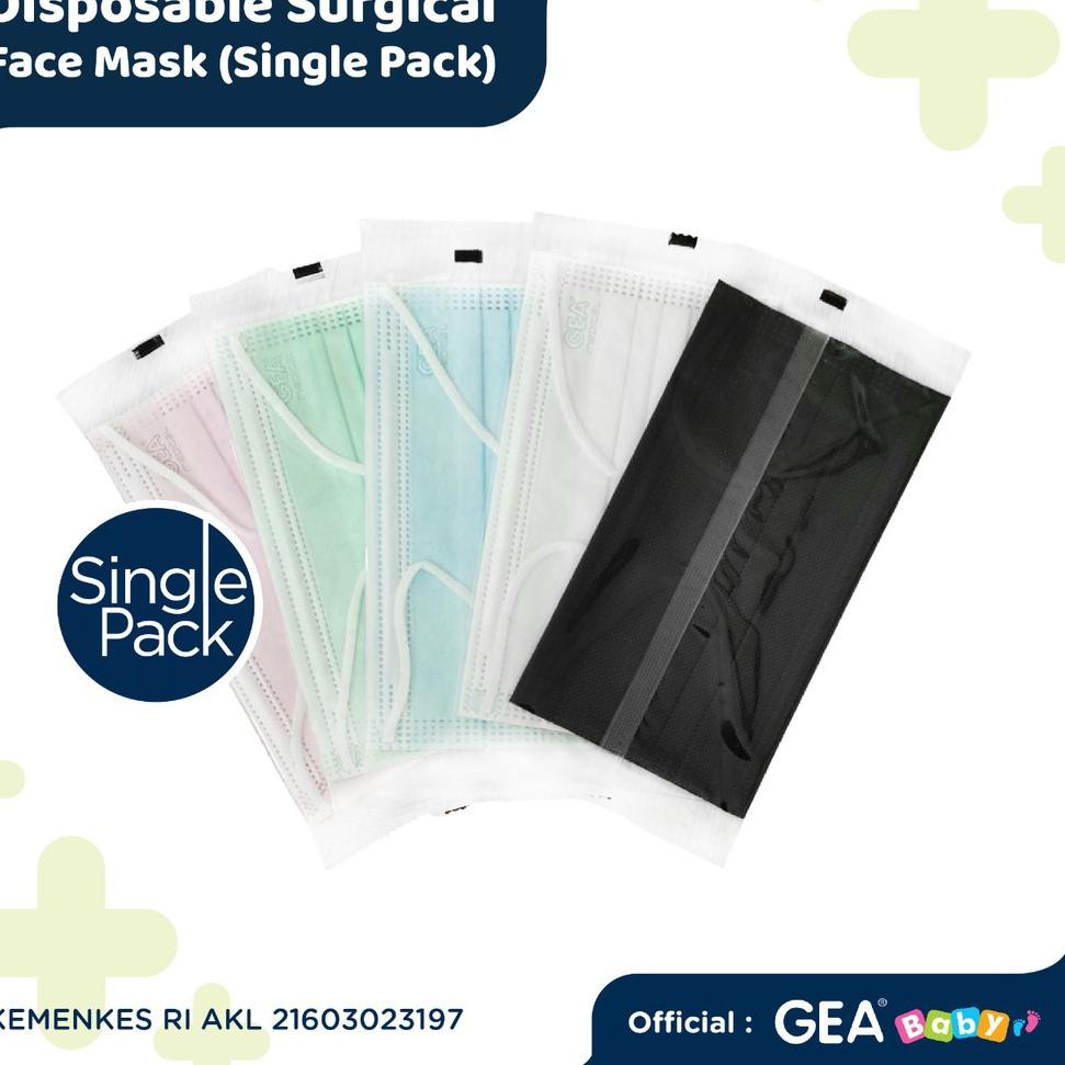 Terjamin Masker GEA Medical Surgical Face Mask 3ply Ear loop isi 50pcs //