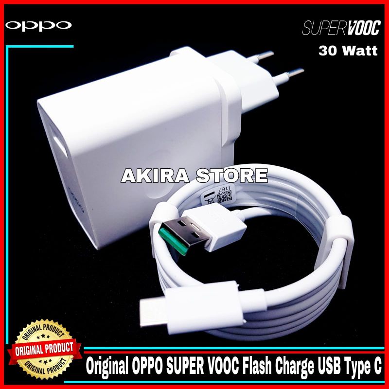 Charger Oppo Reno8 Reno 8 ORIGINAL 100% SUPER VOOC 30 Watt Type C