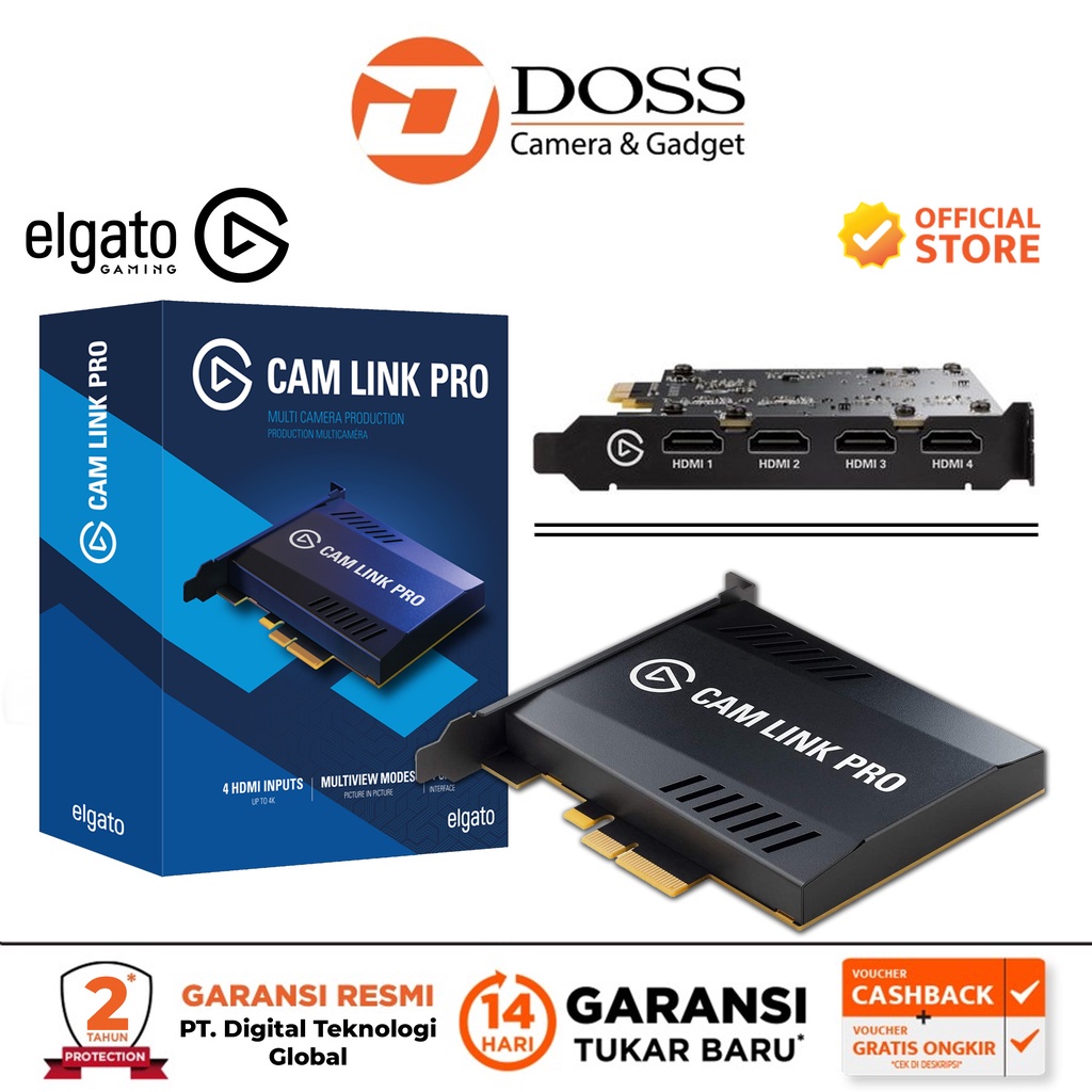 Elgato Cam Link Pro - PCIe Camera Game Capture Quad HDMI 4K30 Inputs