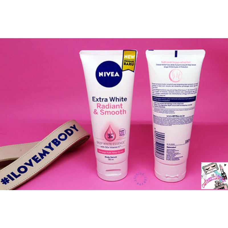 ☃Cutezz_Ching1☃Nivea Extra White Body Serum Radiant &amp; Smooth 180ml