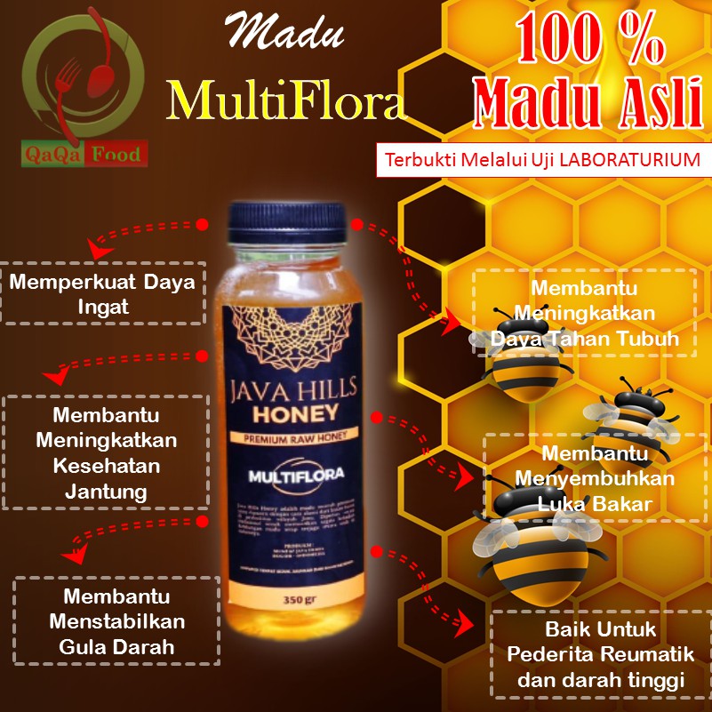 

Madu asli Murni 100% Nektar multiflora original madu mentah PREMIUM Raw honey OBAT HERBAL 650 grm