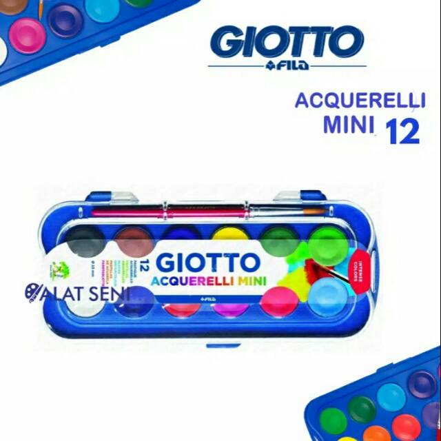 

Giotto Acquerelli Mini 12 Warna / Water Color Cake / Cat Air Giotto Mini set 12 (23mm)