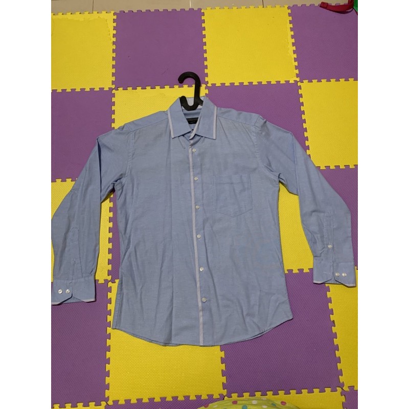 preloved kemeja lengan panjang merk morley slimfit size 15,5