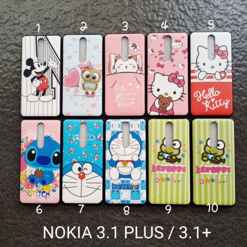 Soft case nokia 3.1 plus . 3.1+ motif gambar karakter softcase softsell softshell silikon