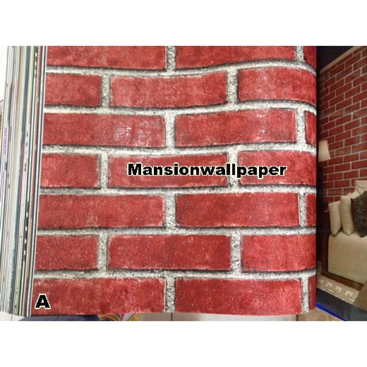 Wallpaper Dinding Batu Bata Merah Vintage