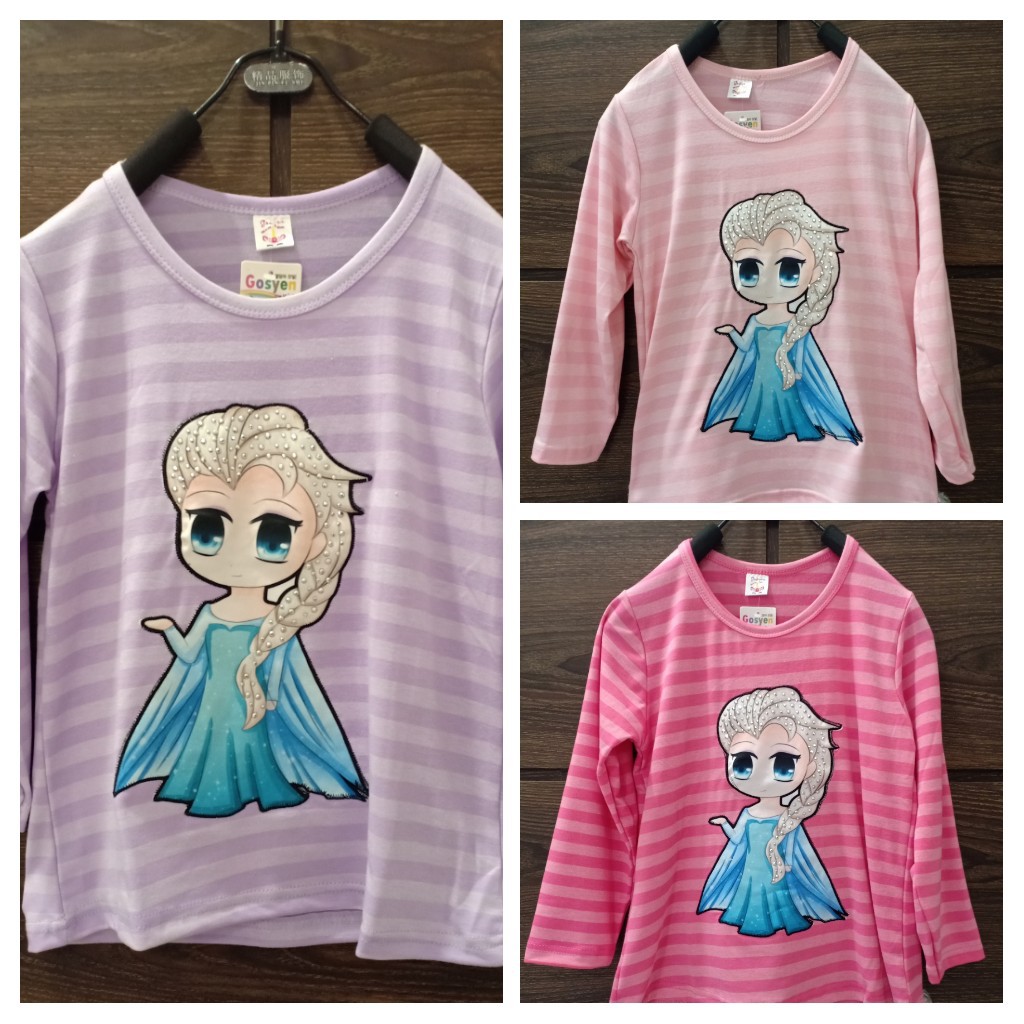 3 11th Kaos Anak Perempuan Murah Oblong Garis Garis LED 3 11th Kaos Anak Perempuan Murah Oblong Garis Garis LED