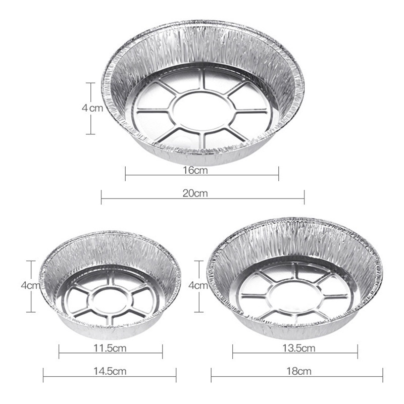 Nampan Makanan Bentuk Bulat Bahan Aluminum Foil Anti Minyak Serbaguna Untuk Dapur