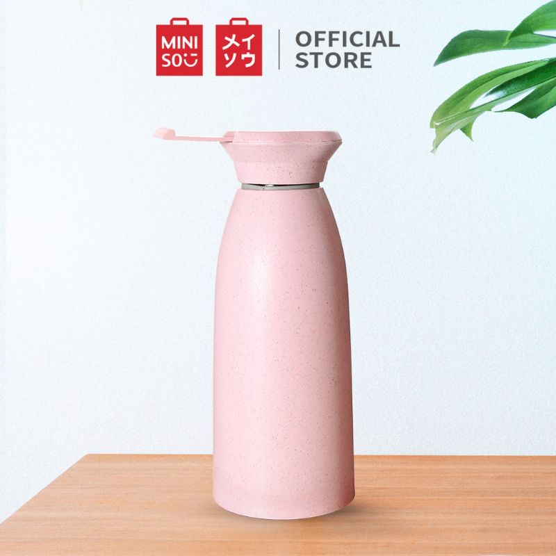 Miniso Official botol kaca 350ml botol air minum portable Jerami gandum telescopic lifting