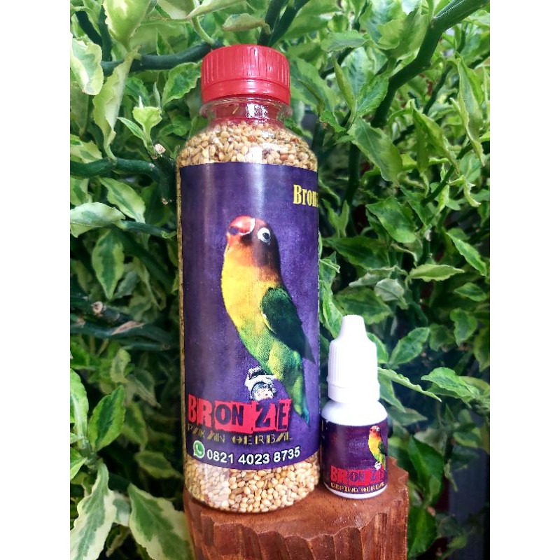 BRONZE HERBAL Pakan dan doping tetes Lovebird Single Fighter Jantan dan Betina
