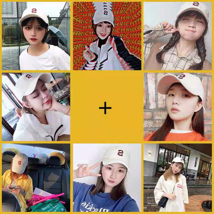 Topi Baseball Wanita Casual Korean Fashion Dengan Bordir Tulisan S Import