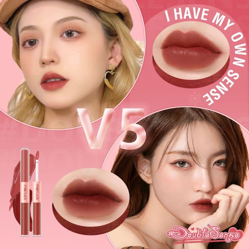 Pinkflash Duo Lip Gloss Double Sense 2in1 Dual Ended Lipstick Ombrelips Matte