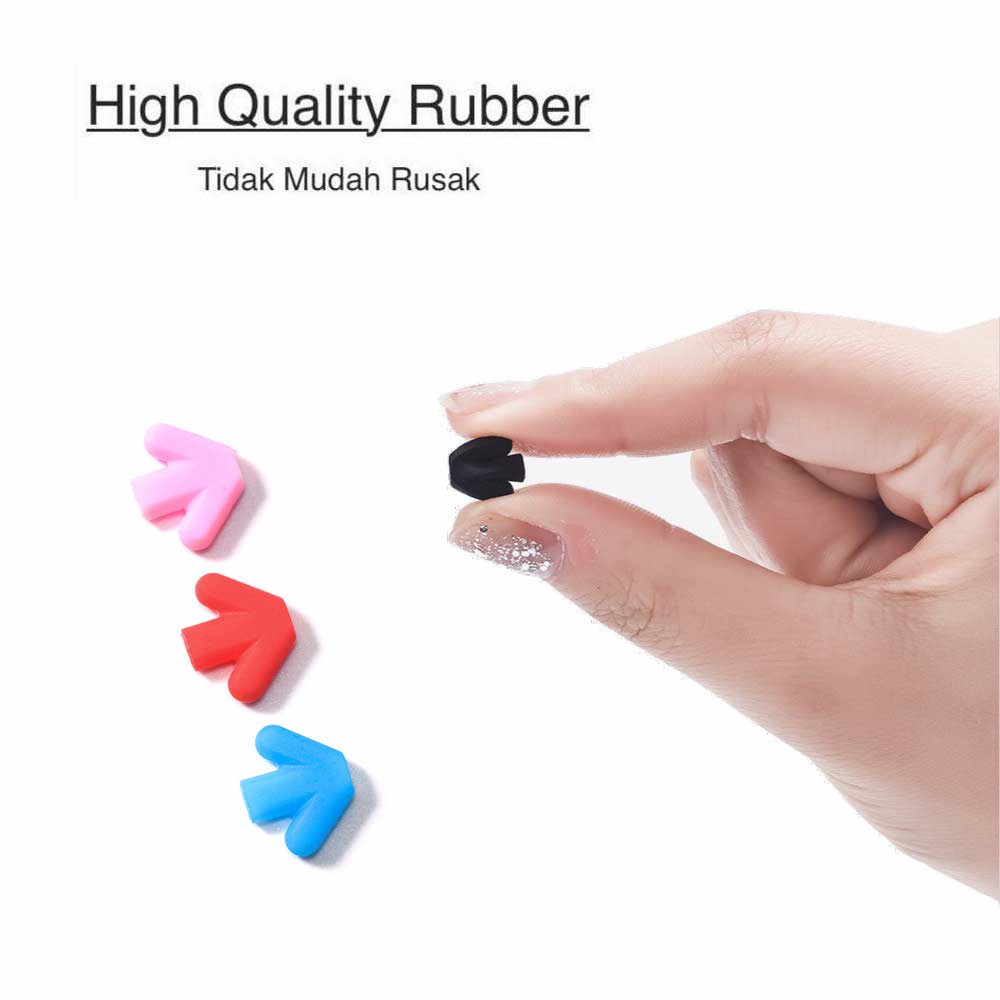 1 Pasang [ Biru Muda ] Pengait Kacamata Silikon - Anti Slip - Earhook Silicone - Penahan Hijab Style - KP8085