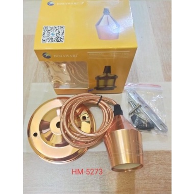 Fitting Gantung Lampu Cafe Besi Kabel E27 ROSEGOLD RETRO CLASSIC