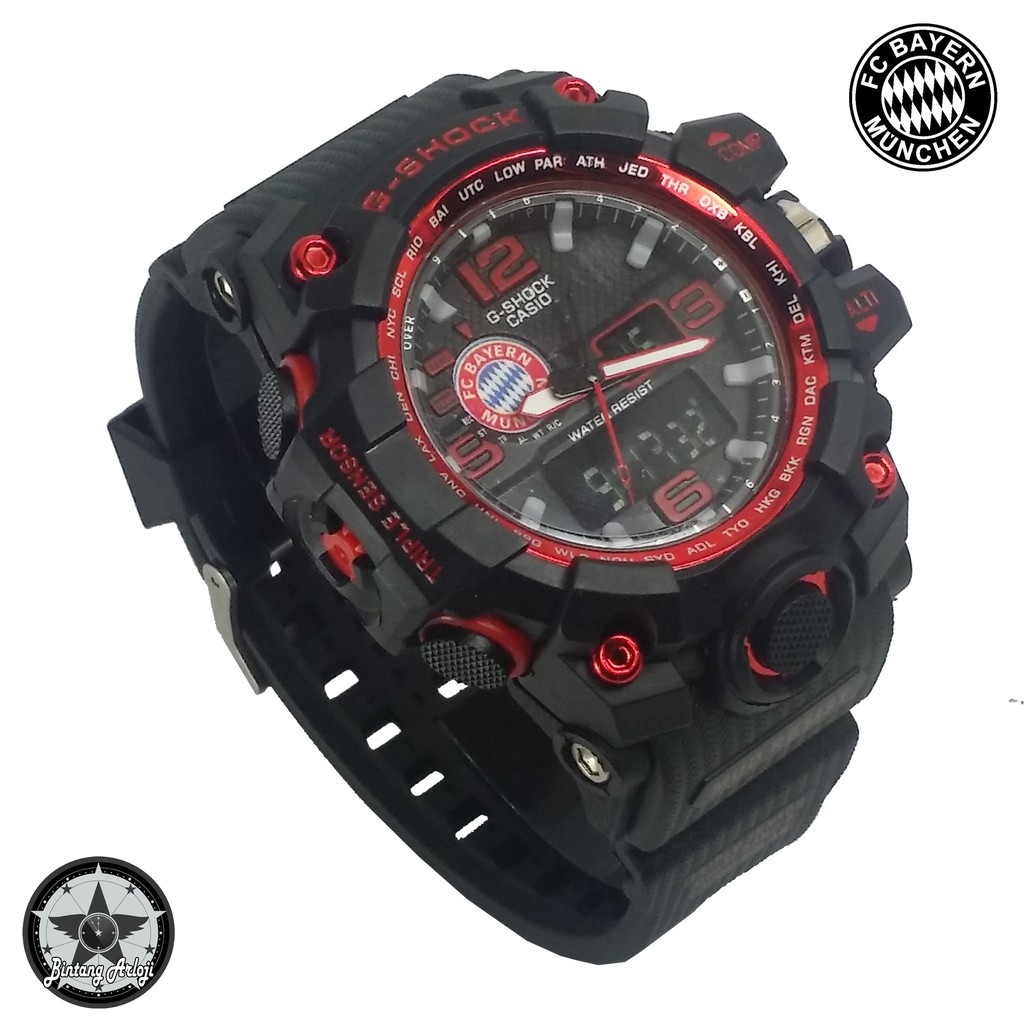 { EXCLUSIVE } JAM TANGAN BAYERN MUNCHEN DUAL TIME (LIST MERAH)