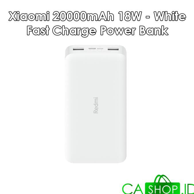 Xiaomi Redmi Power Bank 20000mAh 18W FastCharge ORI 100% GRS Resmi TAM - Putih