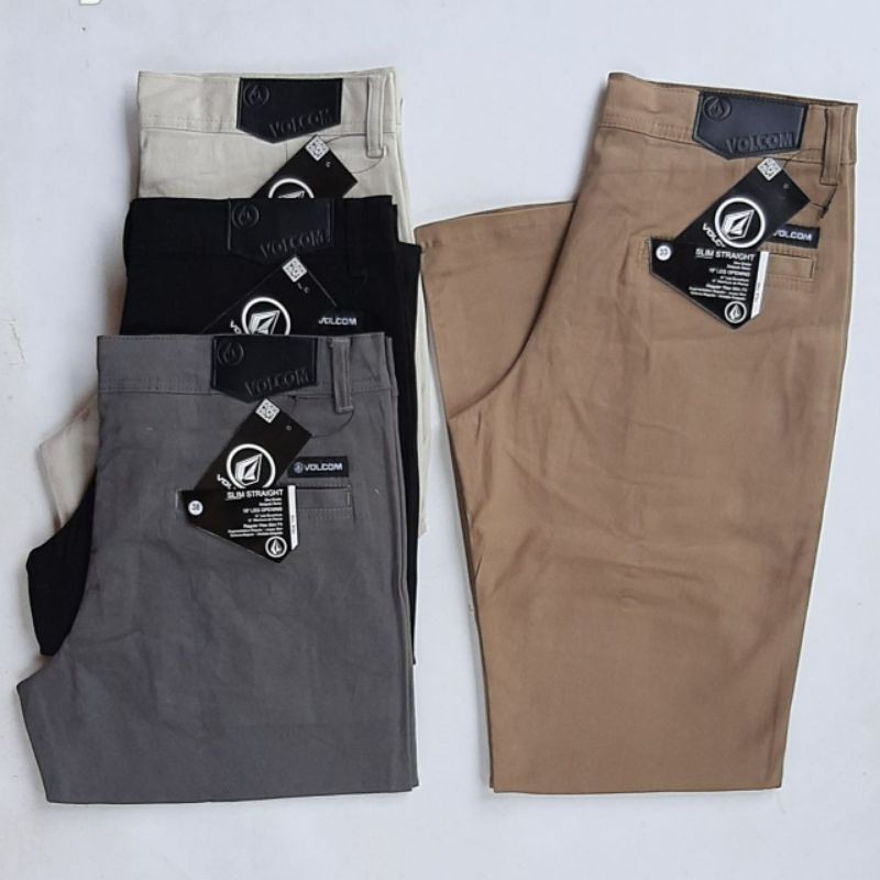 CELANA Chino Panjang Pria Kantor KERJAHARIAN Santai Casual Formal Hitam Abu Cream Mocca Size 27-38