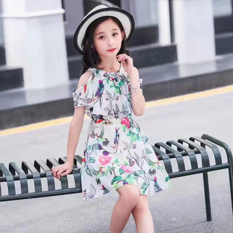 BARU! LIA028 - Dress Korea 4-13 Tahun Anak Perempuan Fashion Terlaris Baju Pesta Pergi Jalan