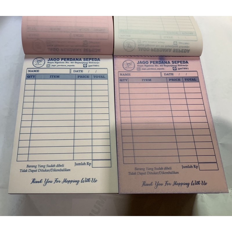 

CETAK NOTA CUSTOM NCR RANGKAP 2 LANGSUNG TEMBUS