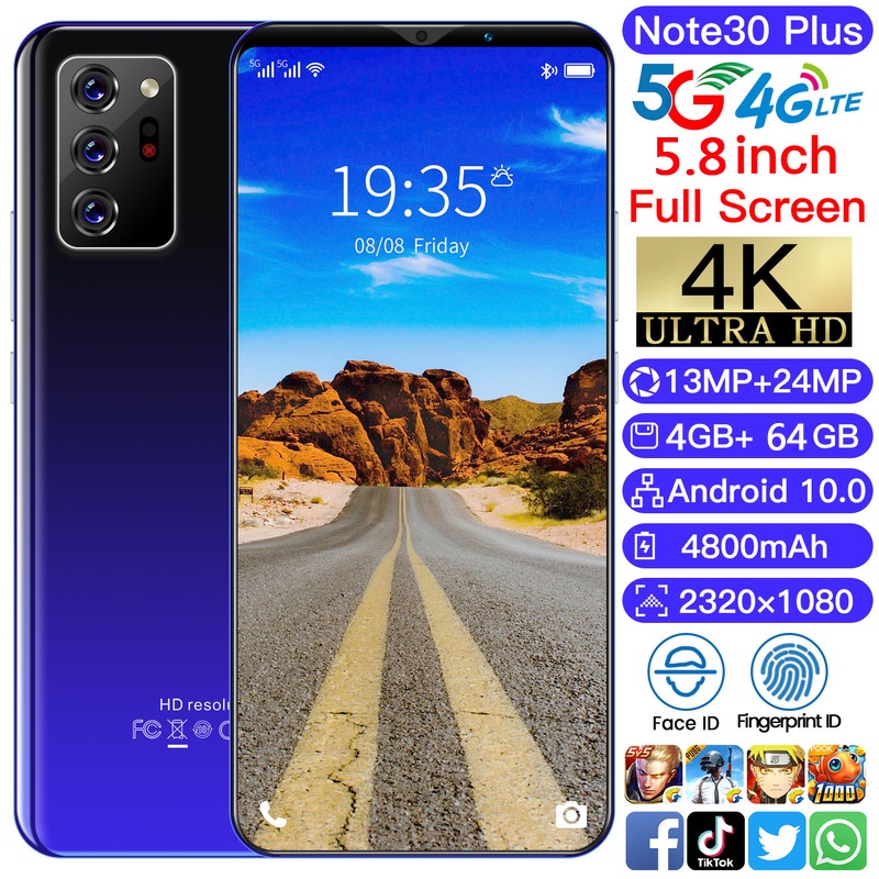 [Terbaru HP 2021 + COD + Transportasi Lokal] (Hot) Note30 Plus 6.1 inch Smartphone Android Kapasitas