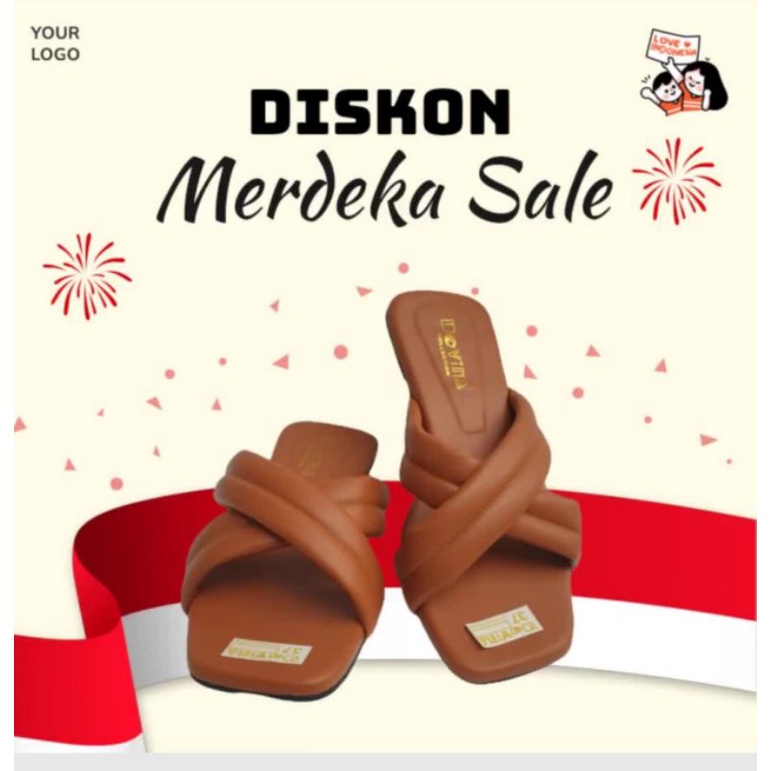 Sandal Flat Silang DOVITA wanita