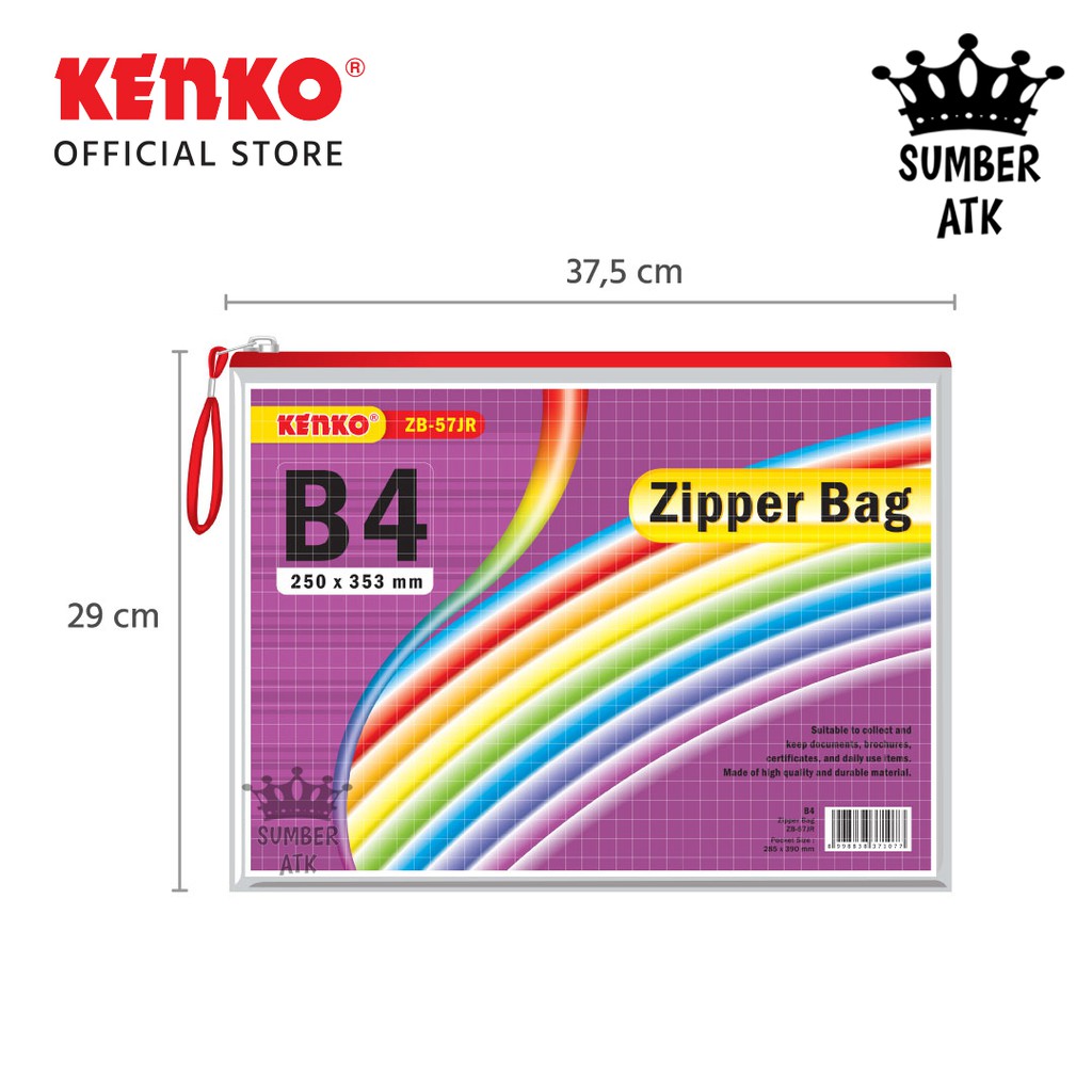 

KENKO PVC ZIPPER BAG ZB-57 B4 Jaring / TAS DOKUMEN SLETING - 1 PCS