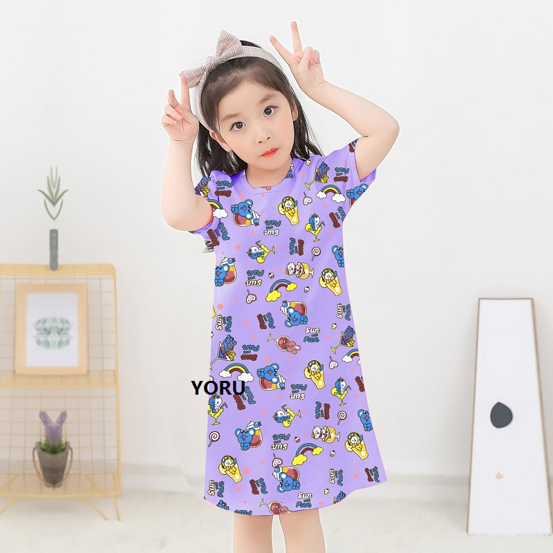 Pamelo Baju Tidur Anak Daster Perempuan Usia 2 - 7 Tahun Terusan Dress Anak Baju Tidur Anak