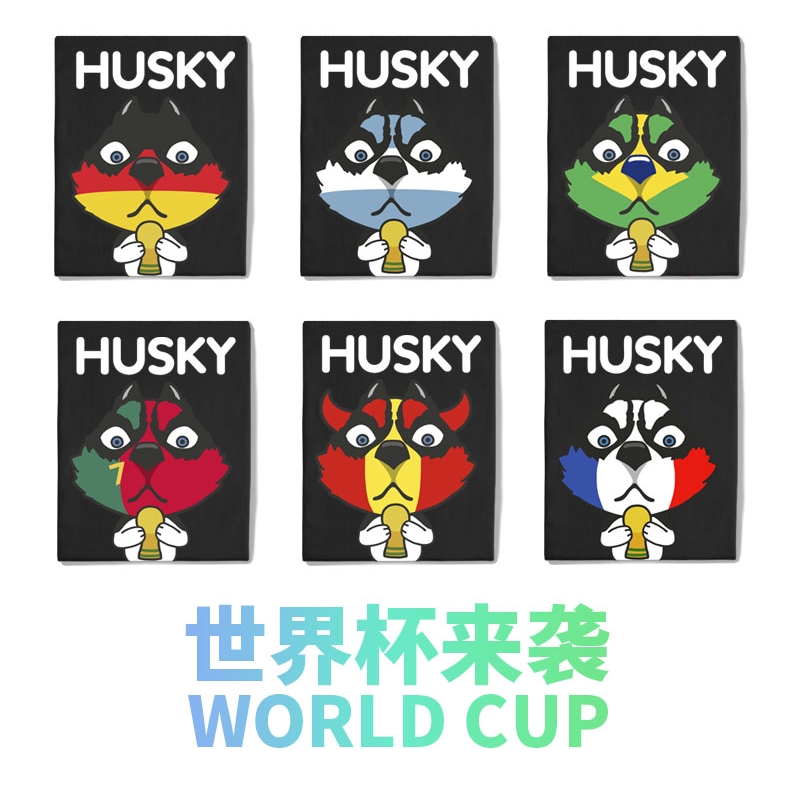 Yue Tour Husky Kaos T Shirt Lengan Pendek Motif Kartun Anjing