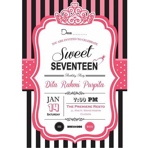 Kartu Undangan Sweet Seventeen Undangan Sweet Seventeen Undangan Ultah