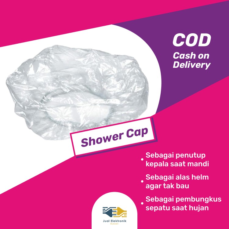 Shower Cap Pelindung Kepala Penutup Kepala Bahan Plastik Bening