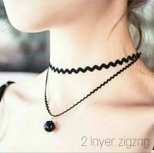 Choker black pearl necklace/ kalung handmade/ kalung korea