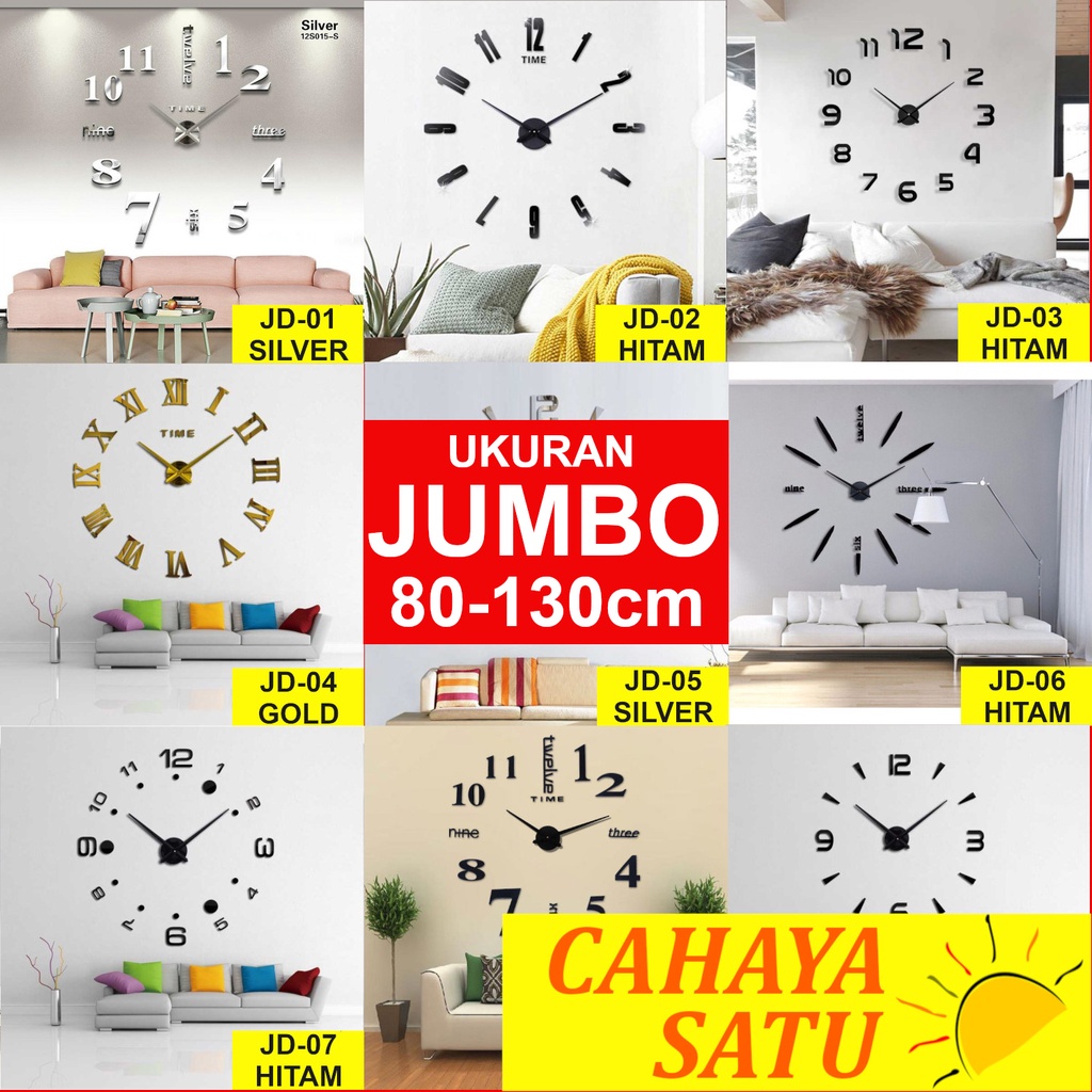 Jam Dinding Besar Unik Giant Wall Clock Diameter 80-130cm