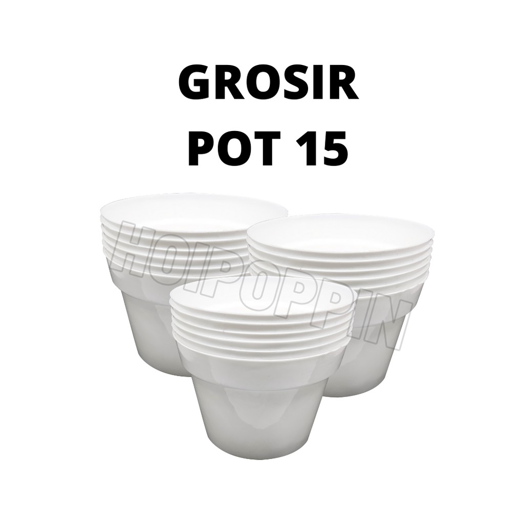 HPP - GROSIR POT 15 PUTIH / POT 15 PUTIH / POT PEMBIBITAN / POT HARGA GROSIR / POT POLOS PUTIH